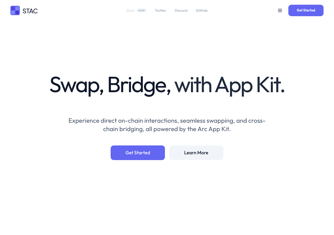 stacdefi.app in the browser during the run
