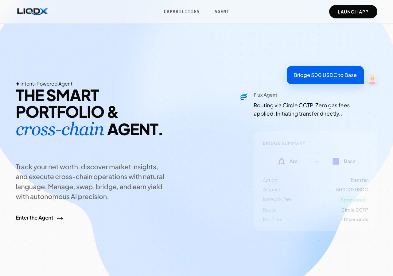 liqdx.app in the browser during the run