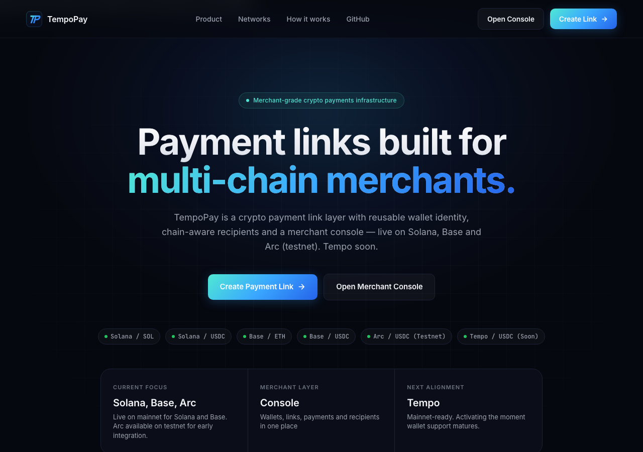 paytempo.app in the browser during the run