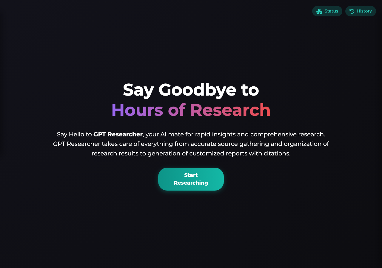 gpt-researcher in the browser during the run