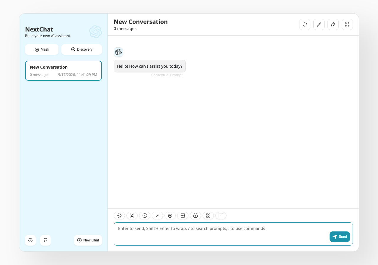 NextChat in the browser during the run
