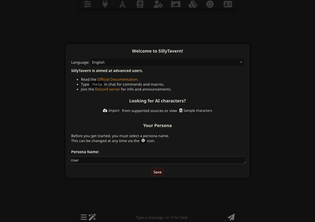 SillyTavern in the browser during the run