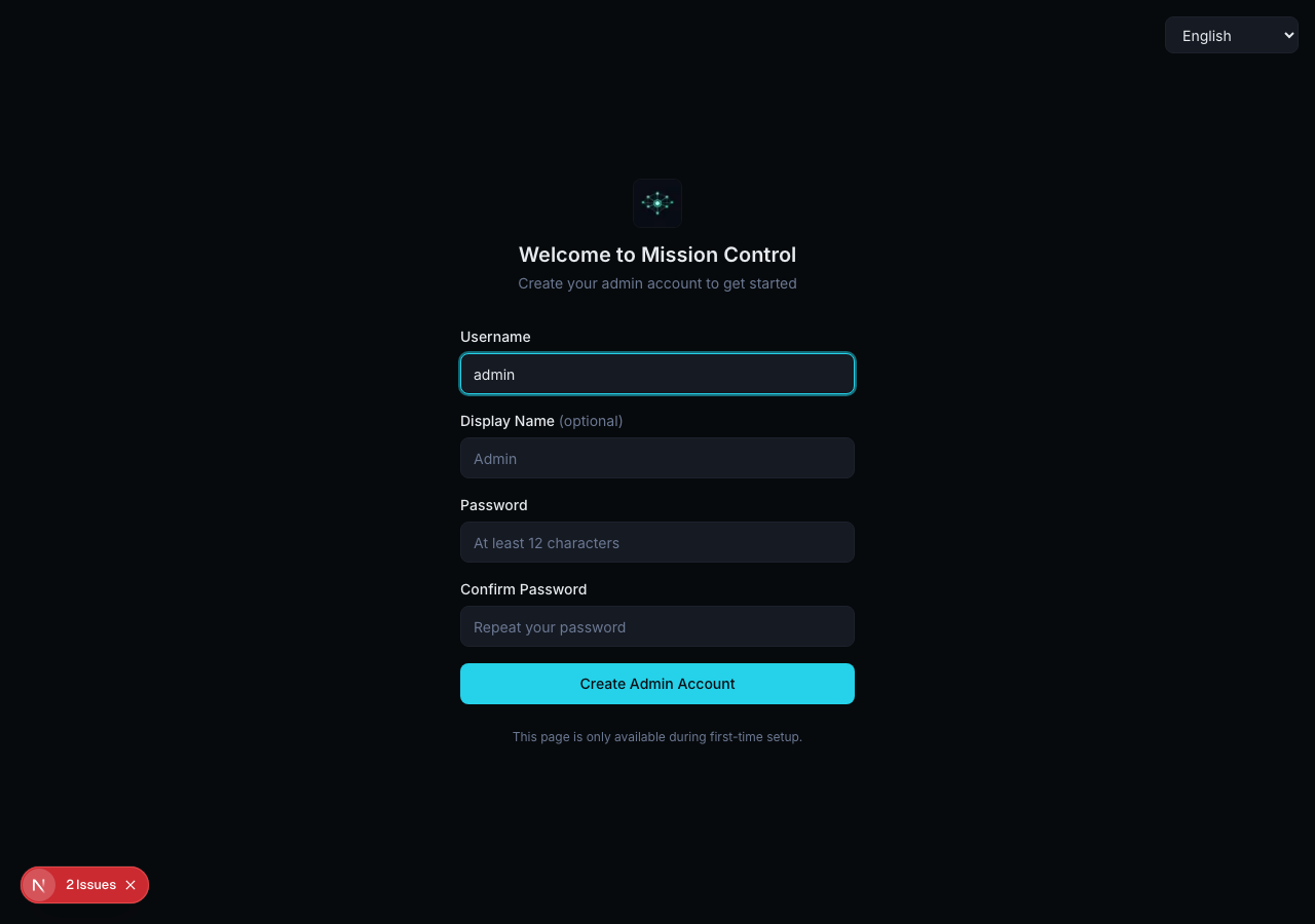 mission-control in the browser during the run
