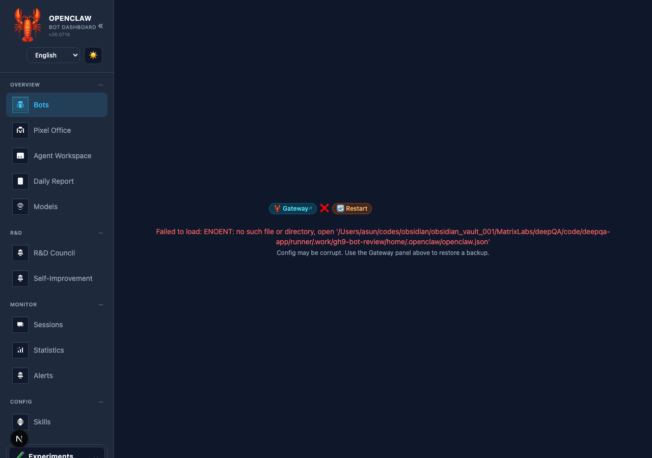 OpenClaw-bot-review in the browser during the run
