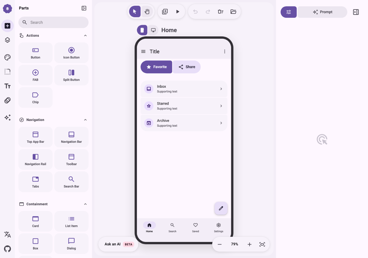 m3e-canvas in the browser during the run