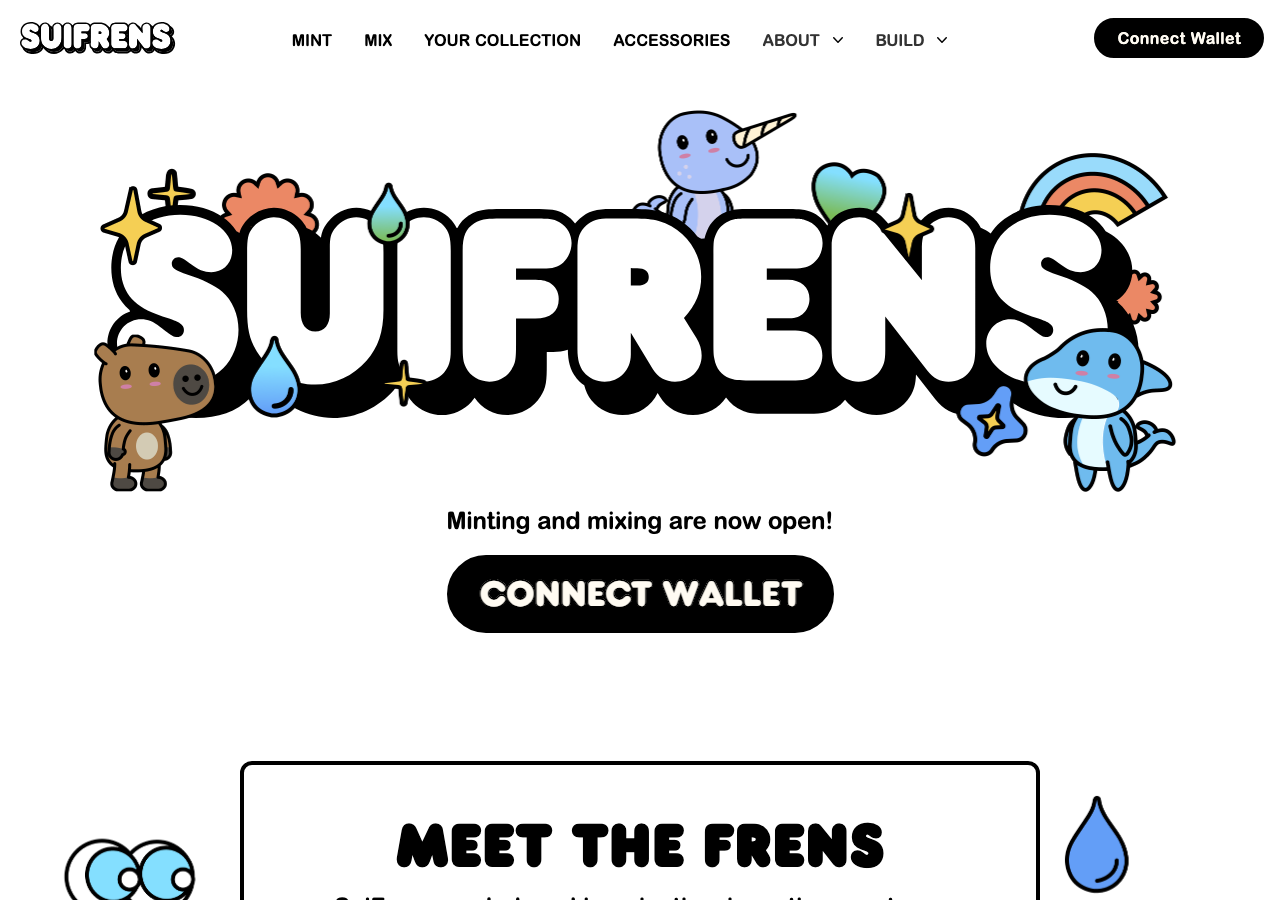 testnet.suifrens.com in the browser during the run